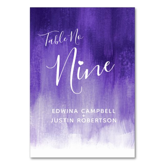 紫色の抽象芸術モダン洗い場9 テーブルナンバー (裏面)