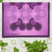 紫色の抽象芸術幾何学円 キッチンタオル (折り畳み)