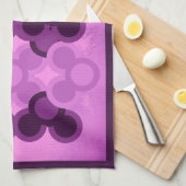 紫色の抽象芸術幾何学円 キッチンタオル (四つ折り)