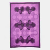 紫色の抽象芸術幾何学円 キッチンタオル (縦)
