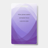 紫色の抽象芸術従業員の写真ID バッジ (裏面)