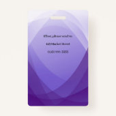 紫色の抽象芸術従業員の写真ID バッジ (裏面)