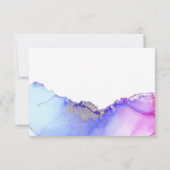 紫色の抽象芸術結婚式のRSVPカード 出欠カード (裏面)