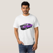 紫色の挑戦者クラシックな車のTシャツ Tシャツ (正面フル)
