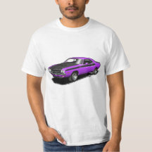 紫色の挑戦者クラシックな車のTシャツ