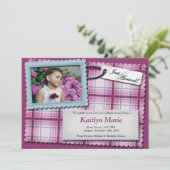 紫色の採用に関する発表を完璧にする 案内状 (スタンド正面)