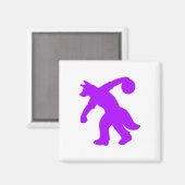 紫色の擬人化イヌボーリング磁石0001 マグネット (正面/裏面)