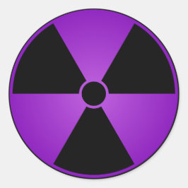 紫色の放射線シンボルステッカー ラウンドシール