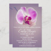 紫色の放射蘭のブライダルシャワーの招待状 招待状 (正面/裏面)