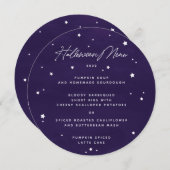 紫色の散在スターズスクエア/ラウンドハロウィン メニュー (正面/裏面)