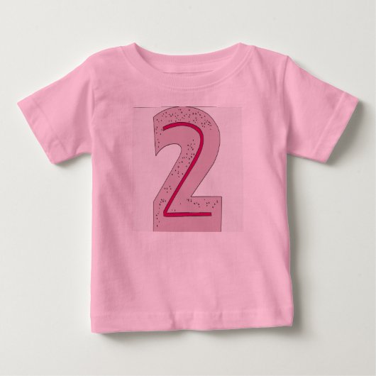 紫色の数値2 ベビーTシャツ (正面)