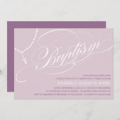 紫色の数珠は%PIPE%の洗礼の招待状に玉を付けます 招待状 (正面/裏面)