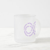 紫色の文字の無限記号のマグ フロストグラスマグカップ (正面右)