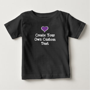 紫色の文字を使カスタム用して独自のハートを作成 ベビーTシャツ