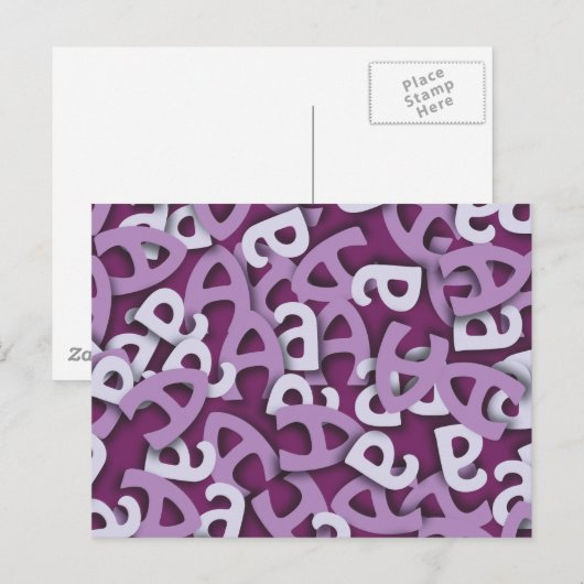 紫色の文字 ポストカード (正面/裏面)