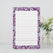 紫色の文字 便箋 (スタンド正面)
