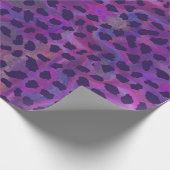 紫色の斑点のあるラベンダーの動物の皮膚 ラッピングペーパー (角)