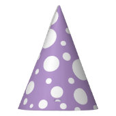 紫色の斑点パーティー帽子 パーティーハット (左)
