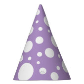 紫色の斑点パーティー帽子 パーティーハット (右)