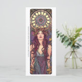 紫色の新しいウィッチブックマークカードの作成 (スタンド正面)