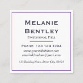 紫色の日が差すことをつかむ注意こんにちは! シェブロン スクエア名刺 (裏面)