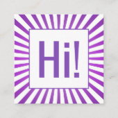 紫色の日が差すことをつかむ注意こんにちは! シェブロン スクエア名刺 (正面)