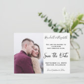 紫色の日付のスタイリッシュ写真をカスタム保存 招待状 (スタンド正面)