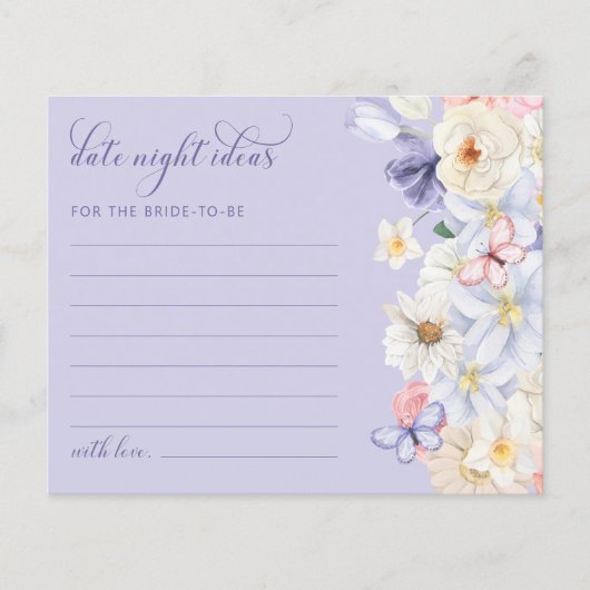 紫色の日付の夜のアイディアカード (正面)