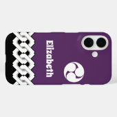 紫色の日本のチェーンとスパイラルパターン Case-Mate iPhoneケース (裏面 (横))