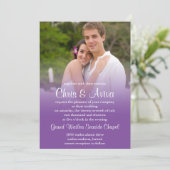 紫色の日没の結婚式招待状 招待状 (スタンド正面)