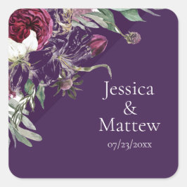 紫色の日除け花シール スクエアシール