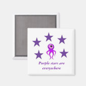 紫色の星いたるところで磁石 マグネット (正面/裏面)