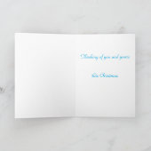 紫色の星が付いている黒いクリスマスカード シーズンカード (内部)