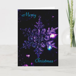 紫色の星が付いている黒いクリスマスカード シーズンカード
