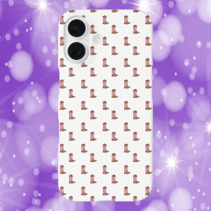 紫色の星でピンクと茶色のカウボーイ iPhone 16ケース