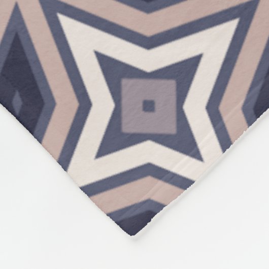 紫色の星の十字型のジオメトリ中東模様 フリースブランケット (角)