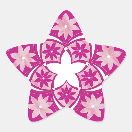 紫色の星の装飾フローラタイルのシール 星シール (正面)