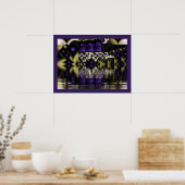 紫色の星反射 ポスター (キッチン)