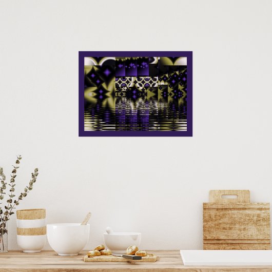 紫色の星反射 ポスター (キッチン)