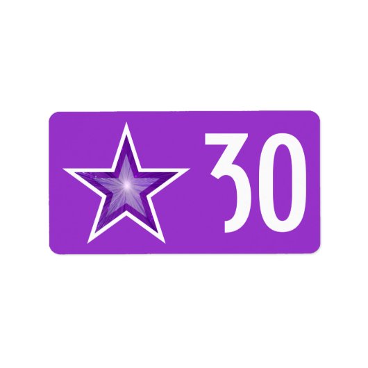 紫色の星'年齢'ラベル中紫 ラベル (正面)