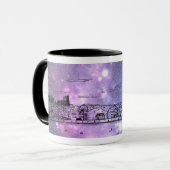 紫色の星雲の喜劇的なスタイルのシカゴのマグ マグカップ (正面左)