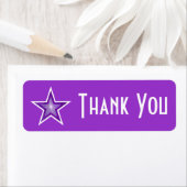 紫色の星「ありがとう」ラベル小さな紫 ラベル (インサイチュ)