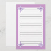 紫色の星 便箋 (正面/裏面)