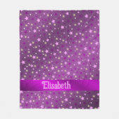 紫色の星,形,光沢,デザイン,グラフィック,最高の, フリースブランケット (正面)
