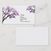 紫色の春の木の名刺 名刺 (正面/裏面)