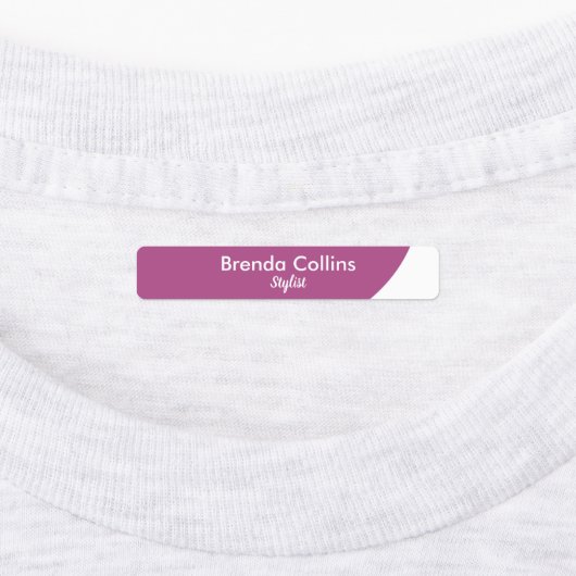 紫色の曲線と白い従業員 ラベル (貼付)