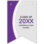 紫色の曲線フレームの写真の卒業 バンティングフラッグ (第1の旗)