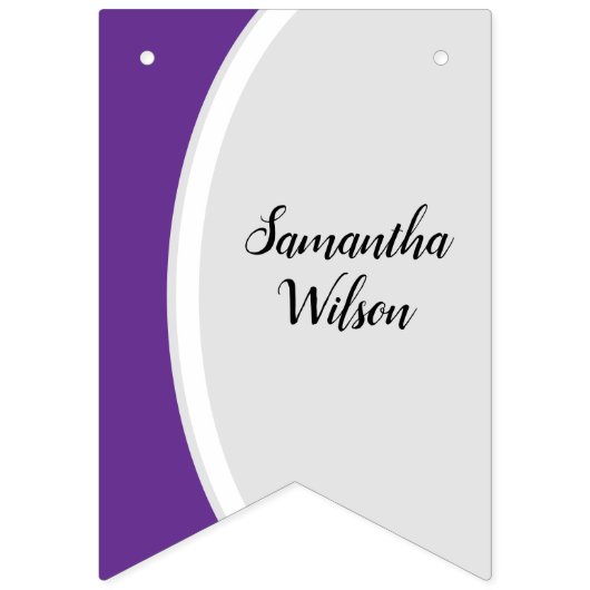 紫色の曲線フレームの写真の卒業 バンティングフラッグ (第3の旗)
