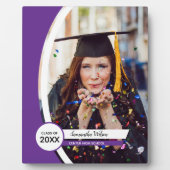 紫色の曲線フレームの写真の卒業 フォトプラーク (正面)