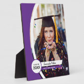 紫色の曲線フレームの写真の卒業 フォトプラーク (側面)